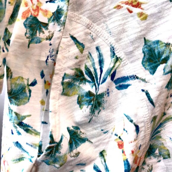 Fresh Produce Womens Size S White Floral 100% Cotton Side Pockets T-Shirt Top - Picture 7 of 11